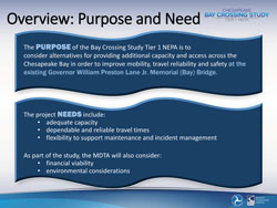 Overview: Purpose and Need